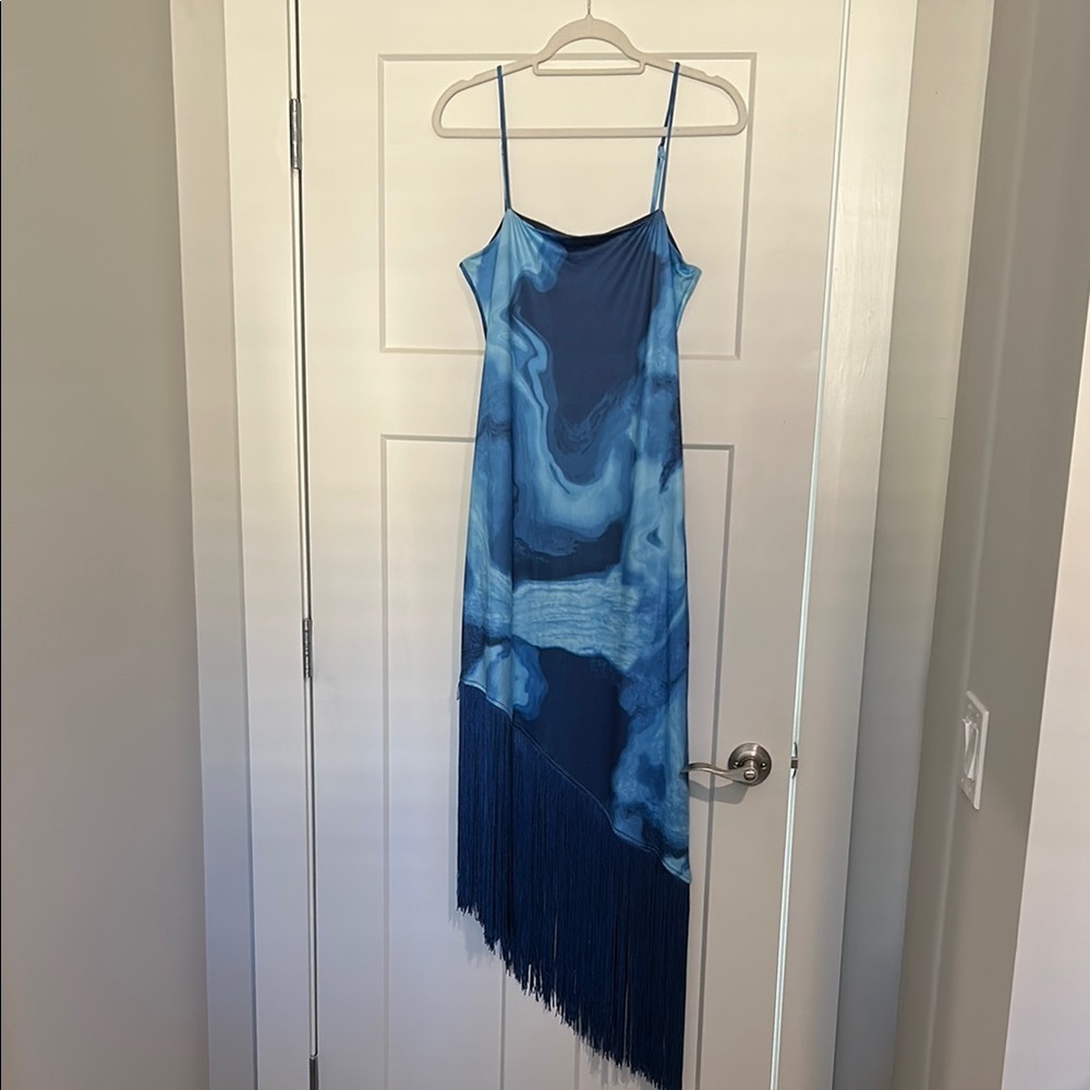 McKenzie Asymmetrical Fringe Hem Dress
